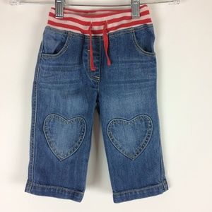 Baby Boden 12-18 months Heart Knee Patch Jeans
